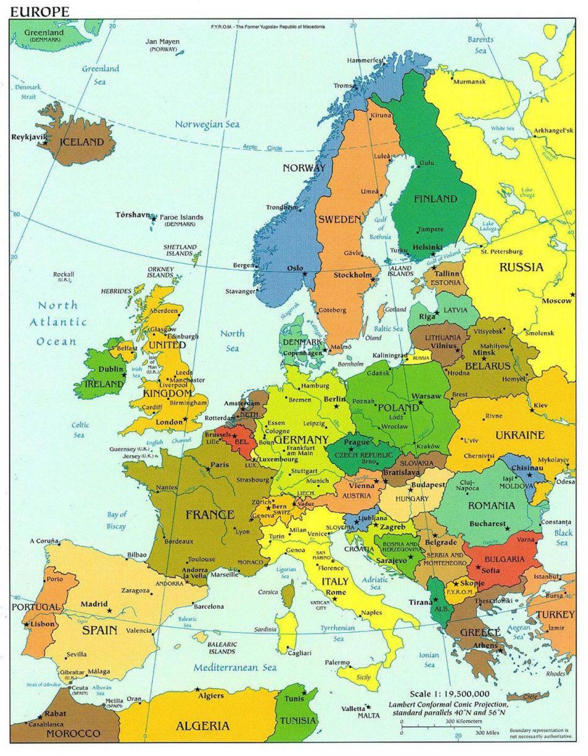 euroopa kaarti näidates taani