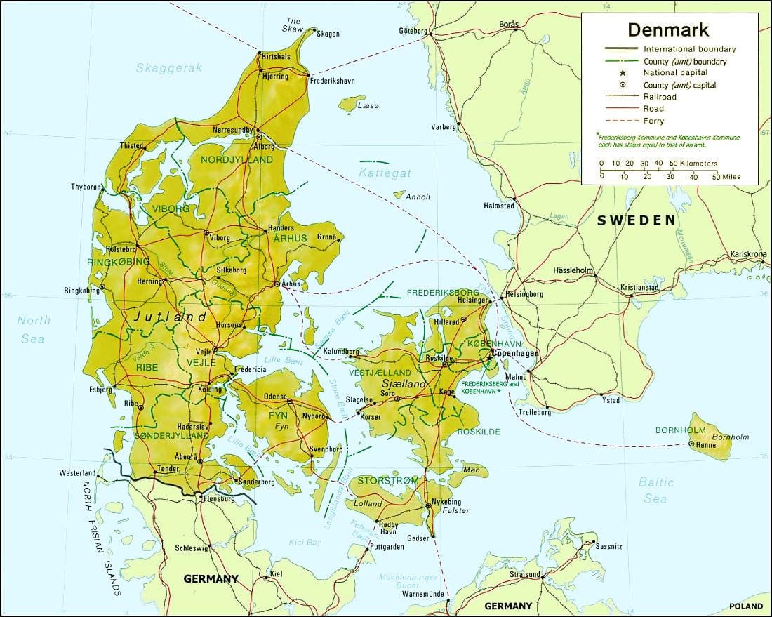 Kaart taani geograafia 